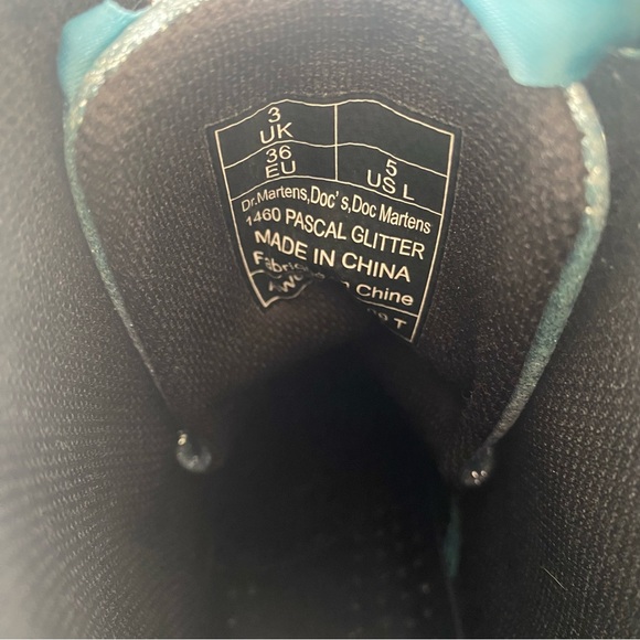 Dr. Martens 1460 Pascal Glitter Boots Blue Size 5 US Ladies - Picture 8 of 10